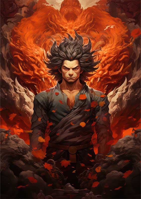 Goku surrouned by fire | Canvas