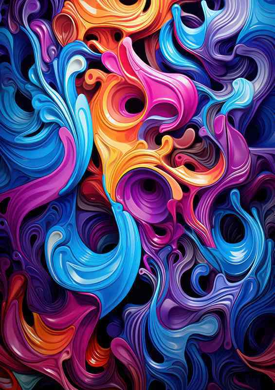 Abstract Color Fantasy A Wonderland of Shapes | Canvas