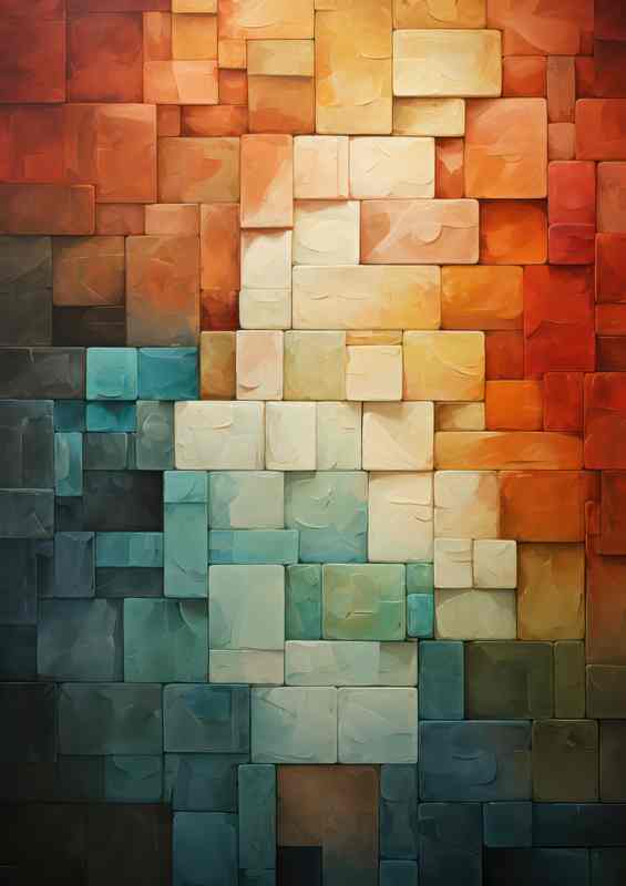 Abstract Color Harmony Shapes and Hues in Perfect Balance | Canvas