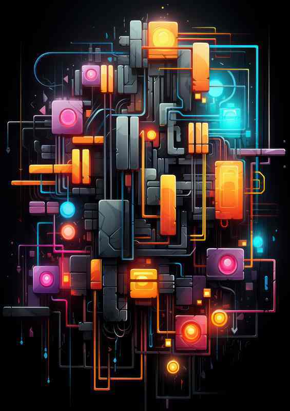 Abstract Color Revelations Shapes that Unlock Imagination | Di-Bond