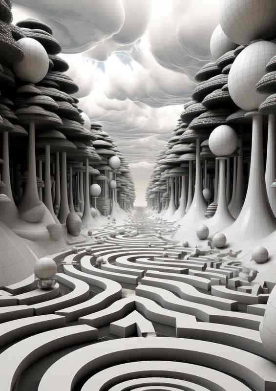 Abstract Shape Dynamics The Maze Of Life | Poster