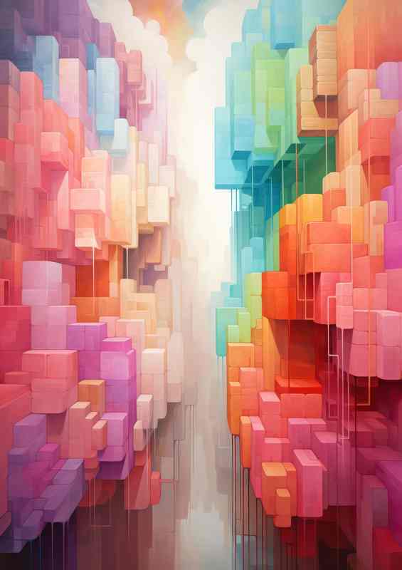 Radiant Abstract Colors Shapes that Illuminate the World | Poster