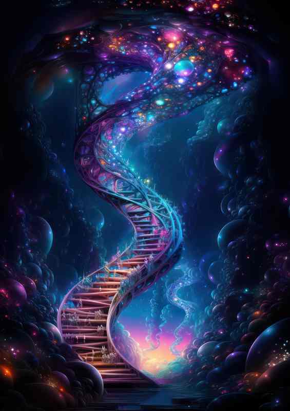 Radiant Color Waves DNA Within Us All | Poster