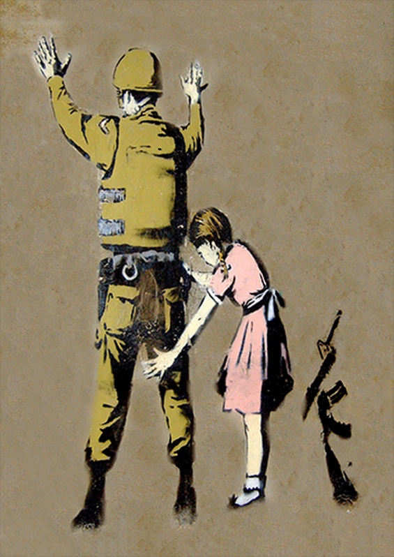 Girl Searching soilder | Metal Poster