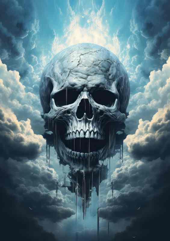 The Aesthetics of Morbid Art skull in the clouds | Poster