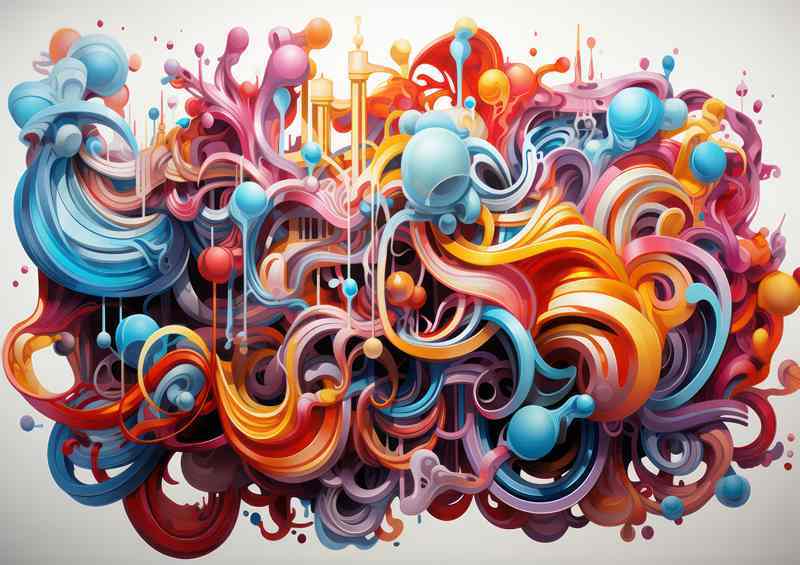 Enchanting Abstract Colorful Shapes and Their Magic | Metal Poster