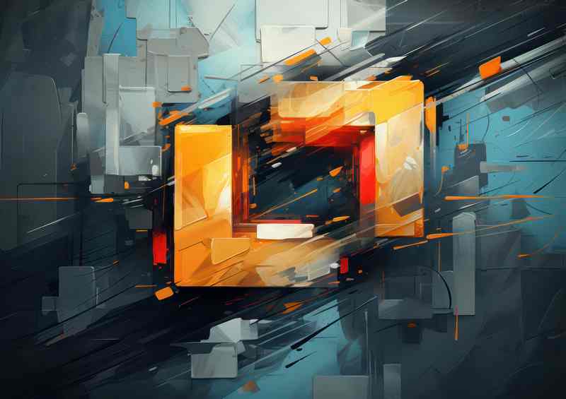 Radiant Abstract Dazzling Palette Striking Yellow | Metal Poster