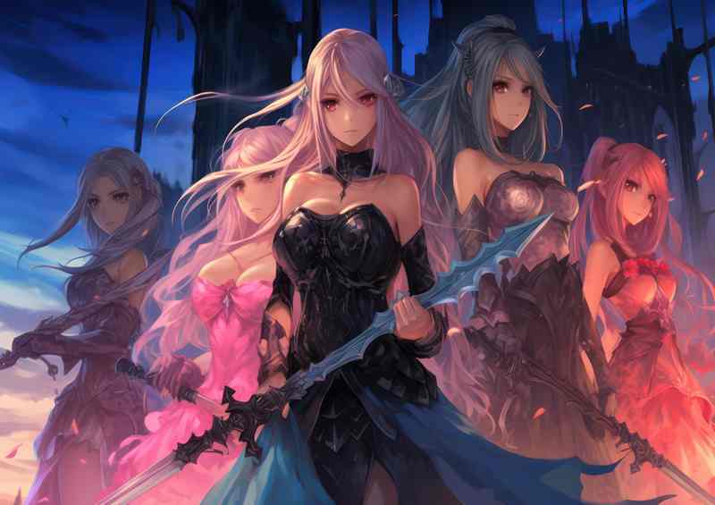 The Emotional Journey Anime Girls With Swords | Canvas