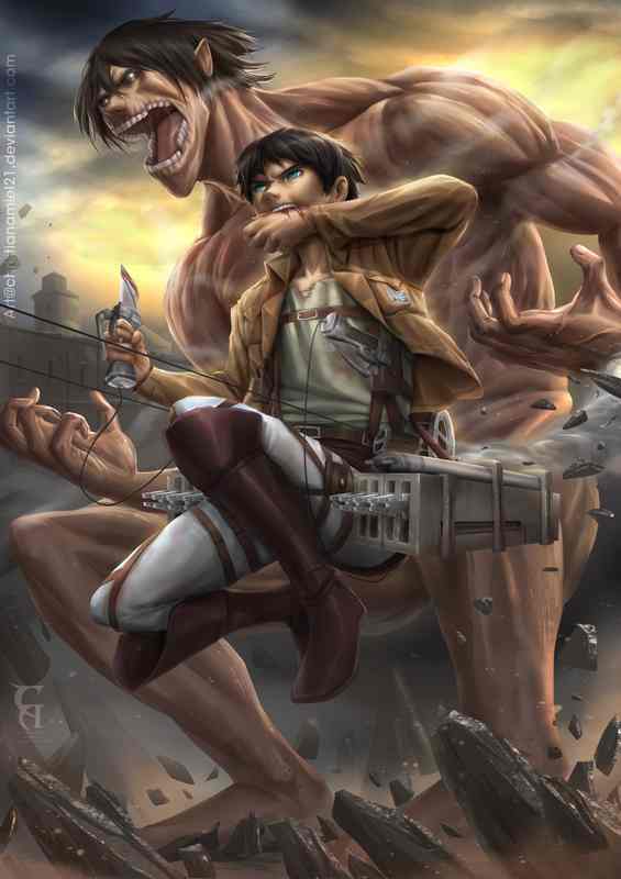 Eren Yeager Reimagined in Manga Mastery | Metal Poster