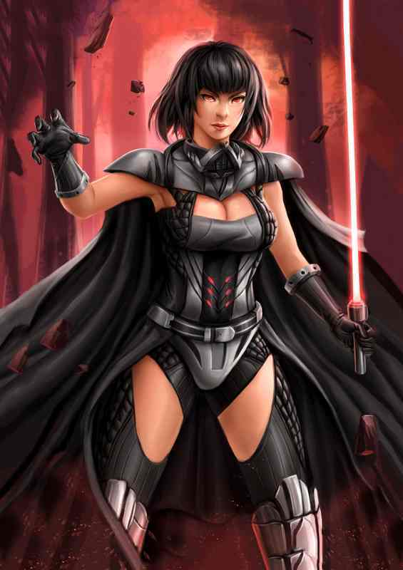Dark Side Diva | Female Darth Vader Explore Manga Art | Poster