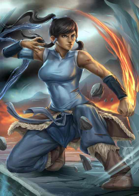 Elegant Korra Manga Art Canvas
