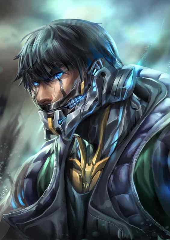 Fusion of Steel & Ink Blue Cyborgs Manga | Di-Bond