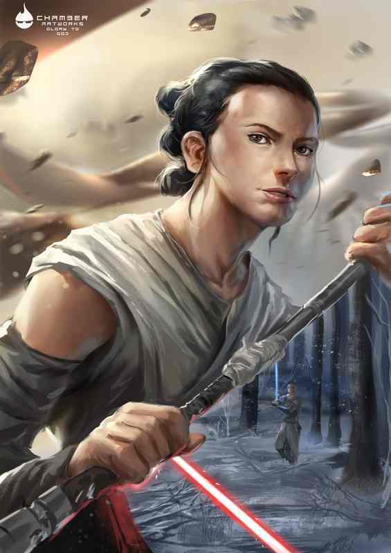 Lightsaber Luminescence Explore Rey in Manga Brilliance | Poster