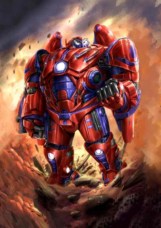 Mechanical Mashup: Baymax x Hulkbuster Manga Art | Canvas