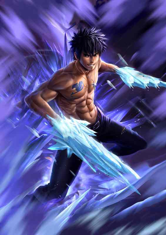 Frost Gray Fullbuster in Manga Style | Metal Poster