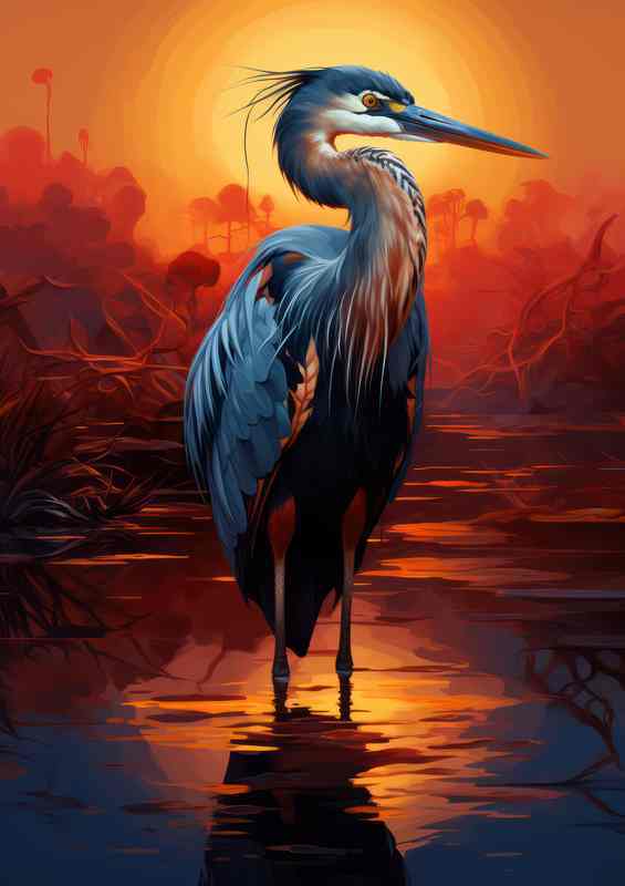 Dawns Delicate Heron Ballet | Poster