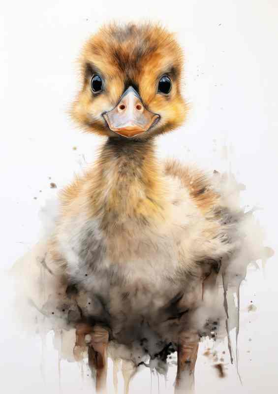 Ducklings in Action - Playful Ducks Metal Poster