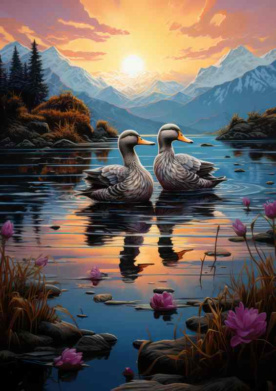 Ducks and Landscapes Capturing Earthly Encounters | Poster