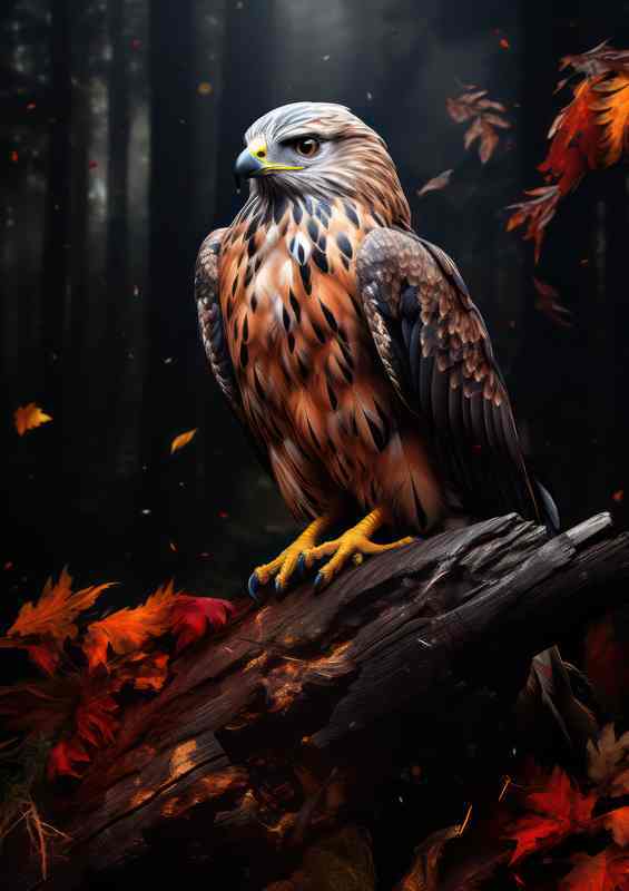 Hawks on a Perch Guardians of the Treetops | Di-Bond