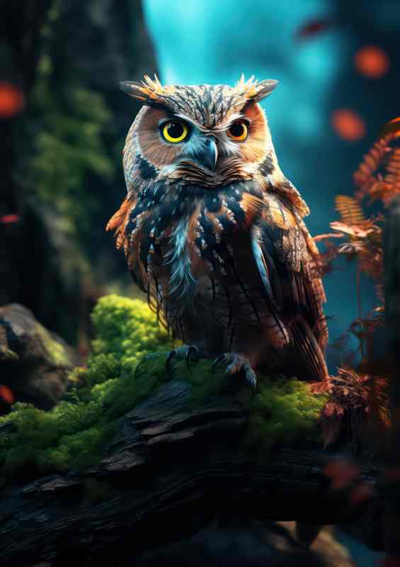 Long Eared Owls in the Forest Silent Guardians of the Woods | Di-Bond