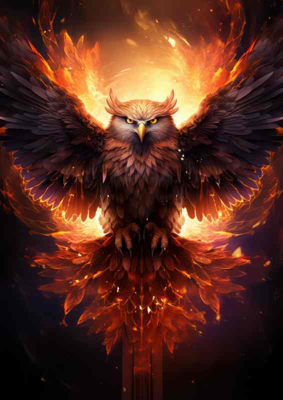 Owl Rising through the ashes | Di-Bond
