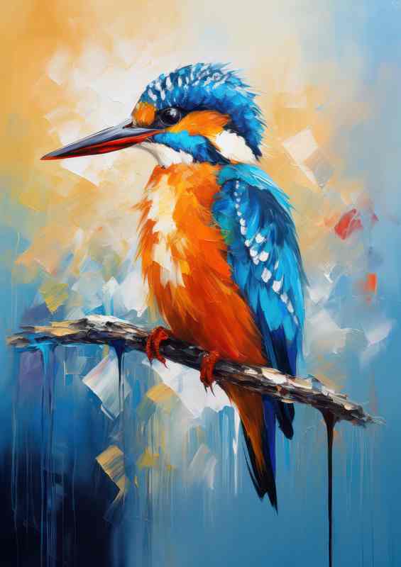 Perched Kingfisher Birds A Glimpse into Their Serene World | Di-Bond
