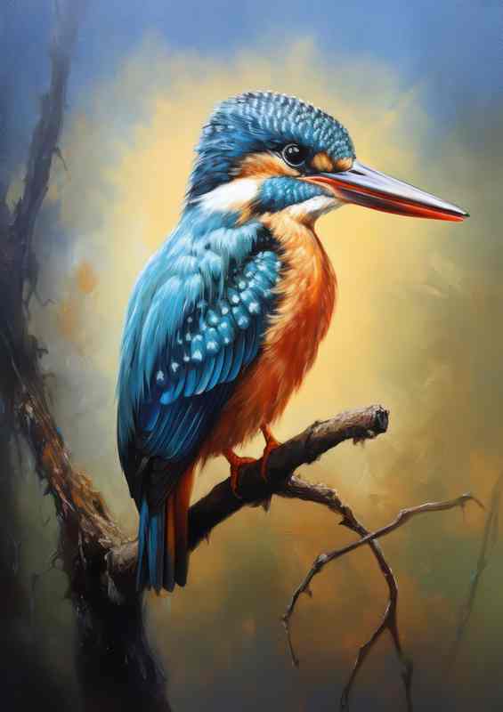 Perching Kings of the Sky Capturing Kingfisher Birds | Di-Bond