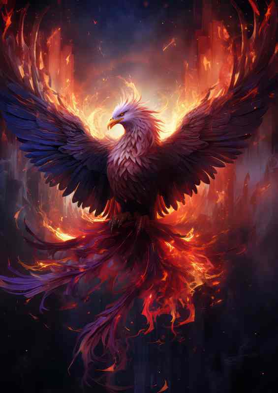 Phoenix Rising From the Ashes A Metaphor for Triumph | Poster