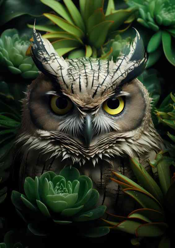 Silent Shadows Long Eared Owls in the Woods | Canvas
