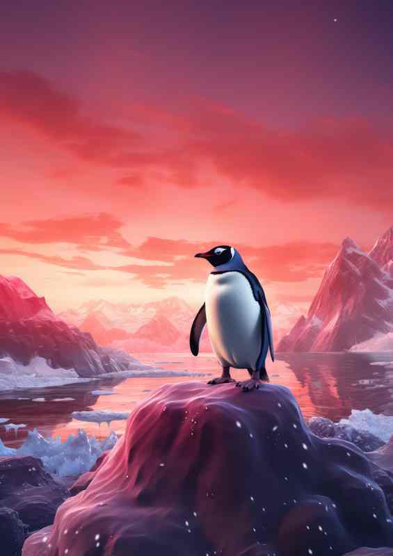 The Art of Birdwatching Observing A Penguin on a ice rock | Di-Bond
