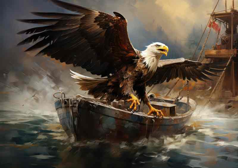 Bald Eagle on the hunt for food at sea | Poster