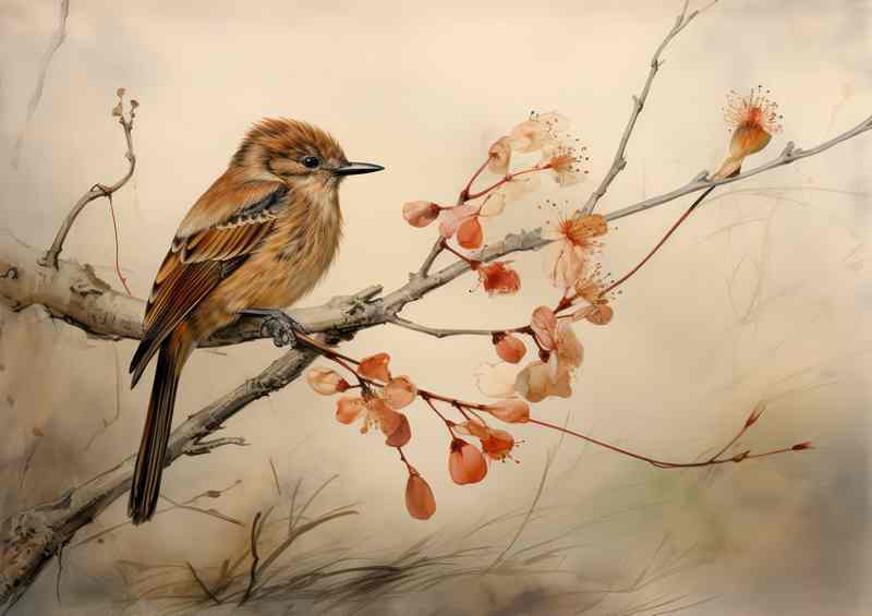 Birds in the Limelight Capturing Beauty on a Branch | Poster