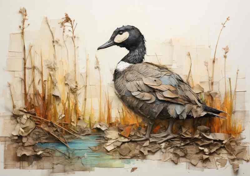 Duck waiting to go in the water from the reeds | Di-Bond