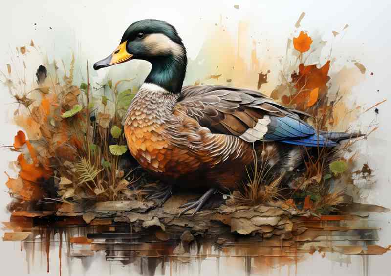 Feathered Friends Ducks on a Piece of Land | Di-Bond