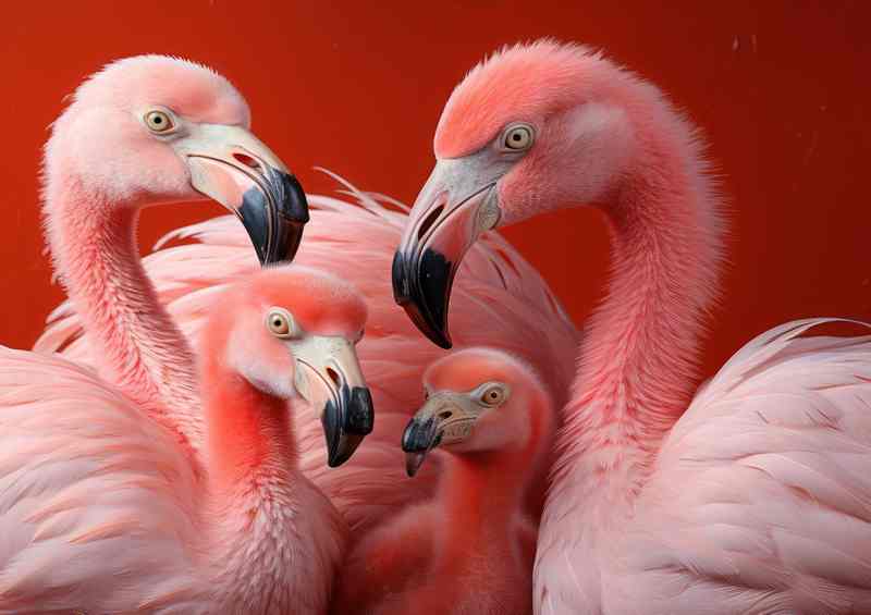 Flamingo Fam. Delightful Bond | Metal Poster