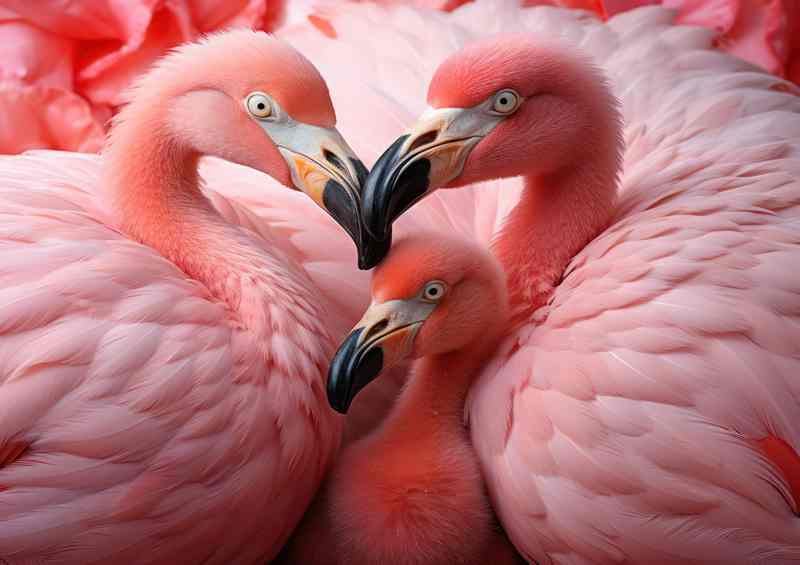 Flamingo Fledglings at Play A Lesson in Grace and Beauty | Poster