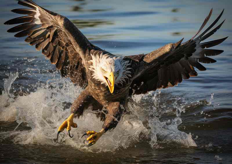 Majestic Eagle Over Water A Captivating Sight | Poster