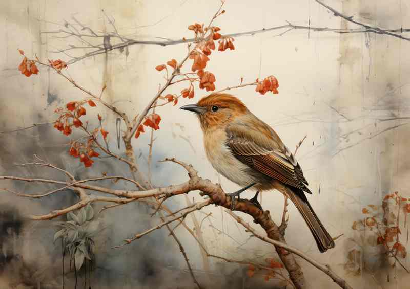 Morning Chorus Birds on a Branch at Sunrise | Poster