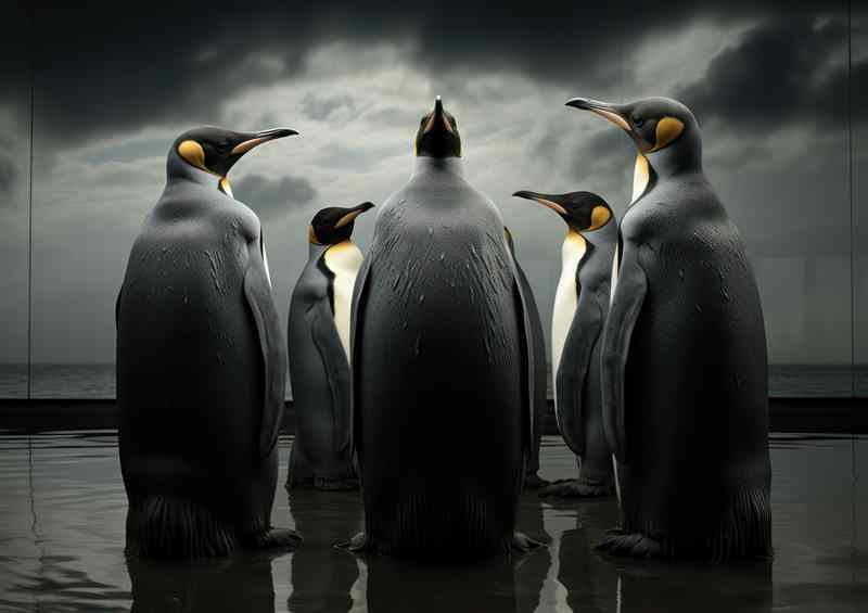 Penguins standing having a chat about the weather | Di-Bond