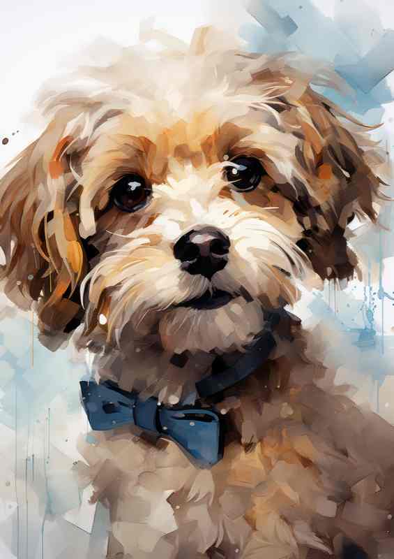 Cute Dog in a bow tie been curious | Canvas