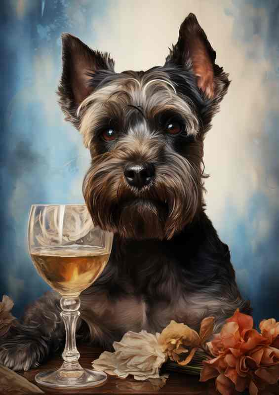 Dog having a gless of beer cheers | Canvas