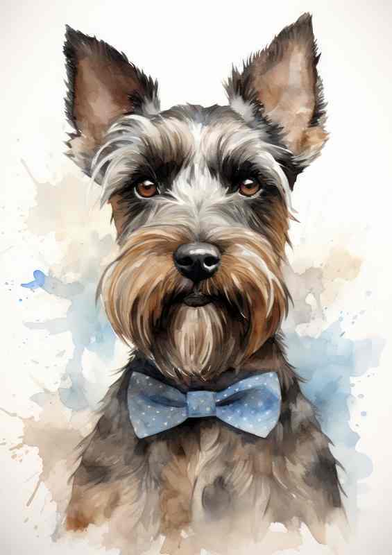 Dog in a bow tie having his picture taken | Canvas