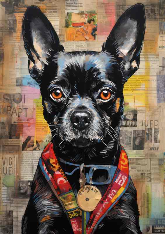 French buldog getting ready for picture | Metal Poster