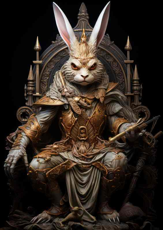 Hollywood Rabbit sitting on his throne | Canvas