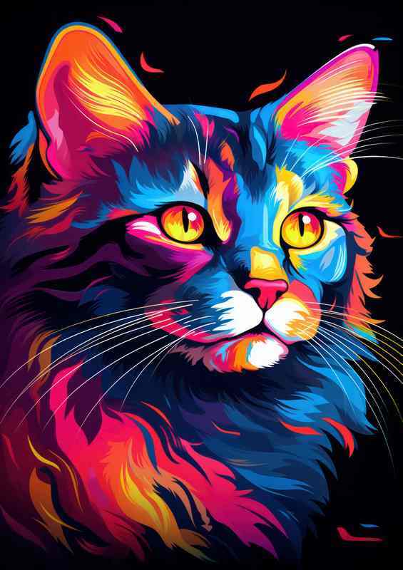 In Living Color The World of Colorful Cat | Di-Bond