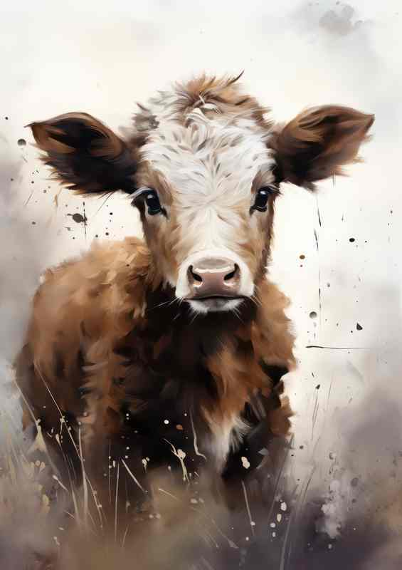 Little Calf Cow staring at the camera | Canvas