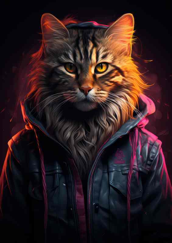 Paws and Pigments The Artistry of Colorful Cats | Poster