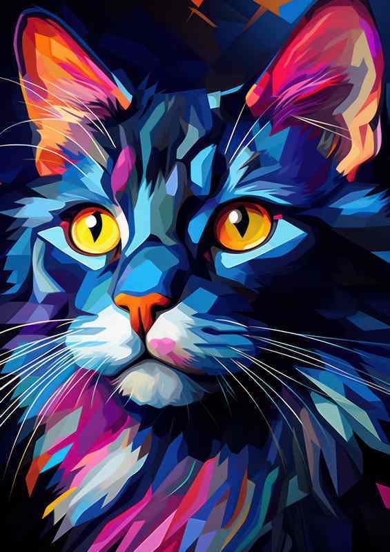 Purr fectly Colorful Cat | Canvas