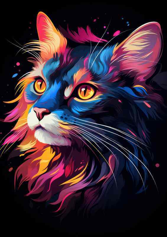 The Allure of Colorful Cats | Poster