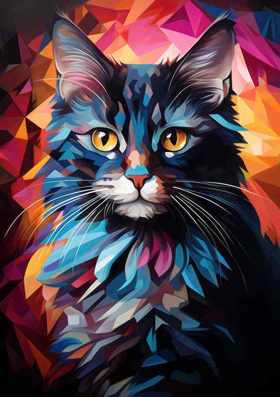 The Art of Cats Exploring Colorful Feline | Di-Bond